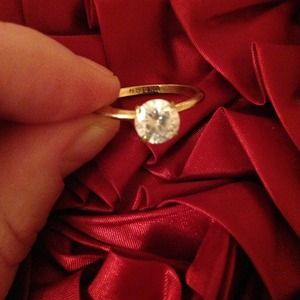 *RESERVED until 3/26/13** 10k gold faux dmond ring