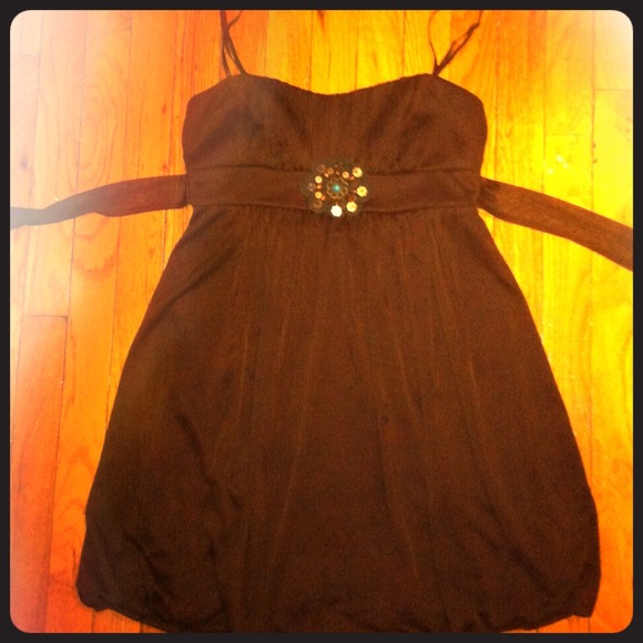 Cute.Yet Fancy Brown BabyDoll Dress! Worn ONCE! :)