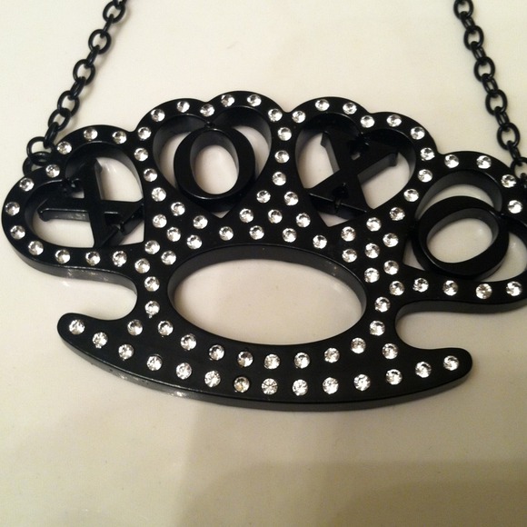 hot topic Jewelry Brass Knuckle Necklace Poshmark