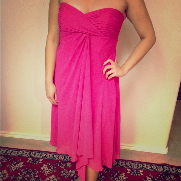 Magenta high low dress