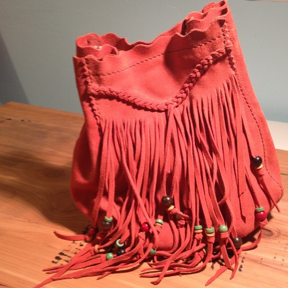Fringed suede bucket bag *Hippie, boho inspired*