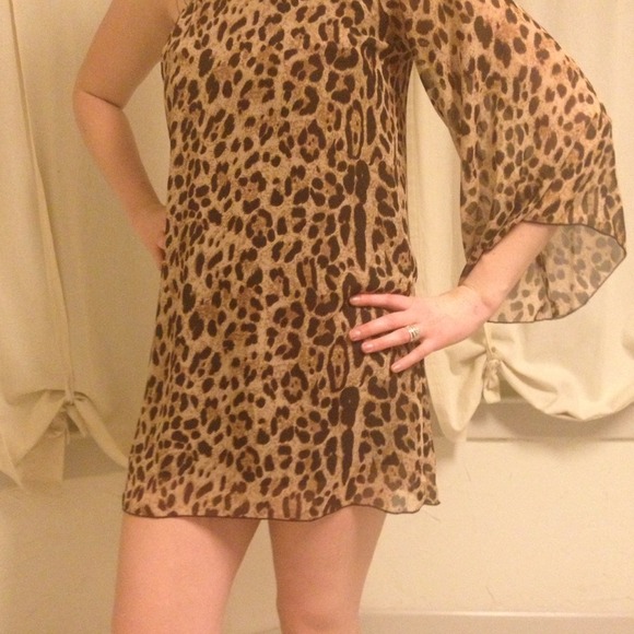 Cheetah one shoulder dress