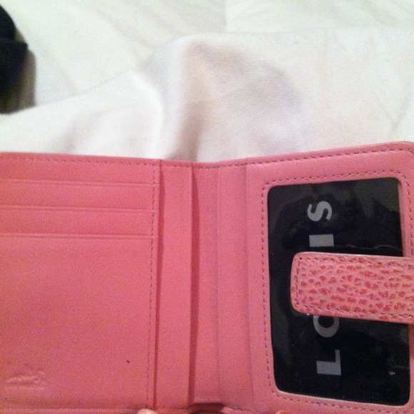 Pink ostrich leather Lodis credit card holder - Picture 2 of 3