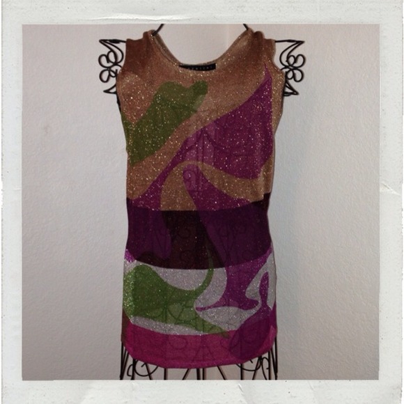 'Parallel' metallic sleeveless knit