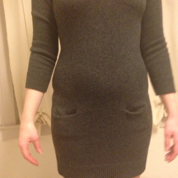 Gray sweater dress
