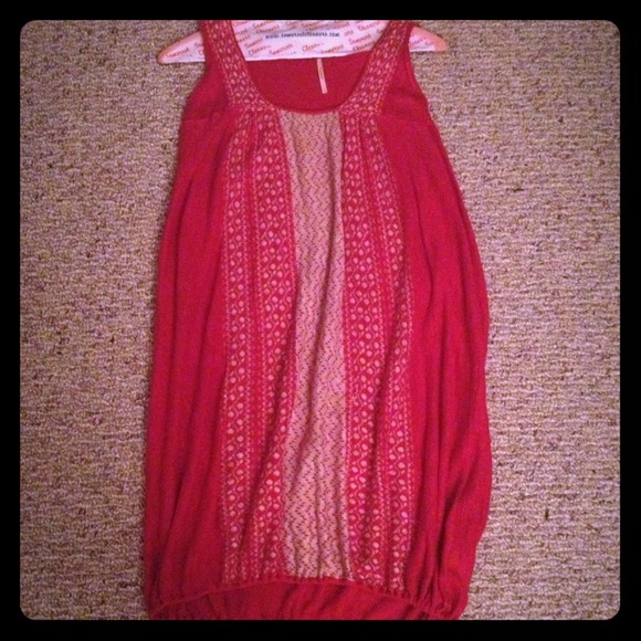 Free people red cupcake dress
