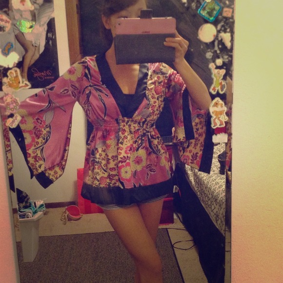 Silk kimono shirt