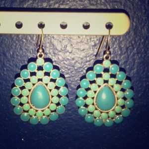 Stella & dot teardrop earrings and anthro top