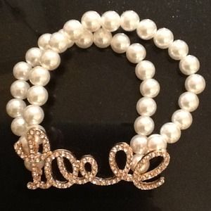Double Strand Love Script Bracelet