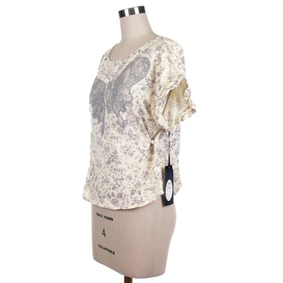 Butterfly lace with flower printed top - Picture 2 of 4