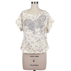 Butterfly lace with flower printed top