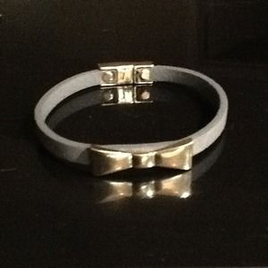 Grey and Gold Bow Bracelet