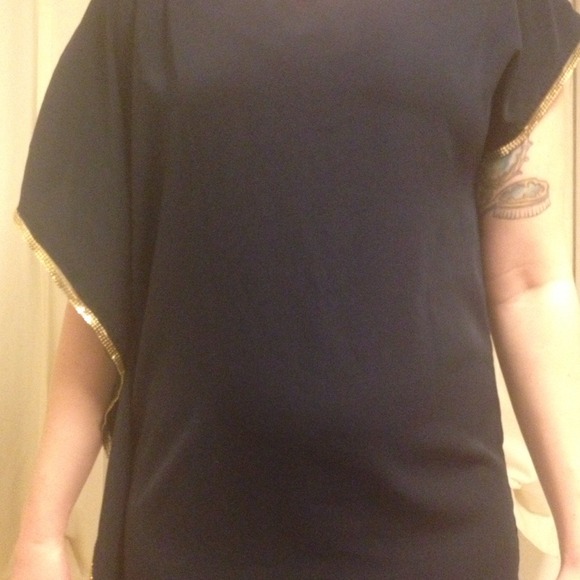 Navy mini gold embellishment