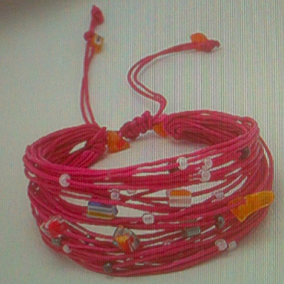 Very Cute Beaded Strappy Bracelet More Colors!