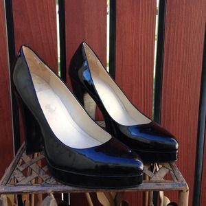Calvin Klein patten leather platform heels 9.5 US