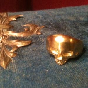 ladies ring gold keith richards skull ring pirate