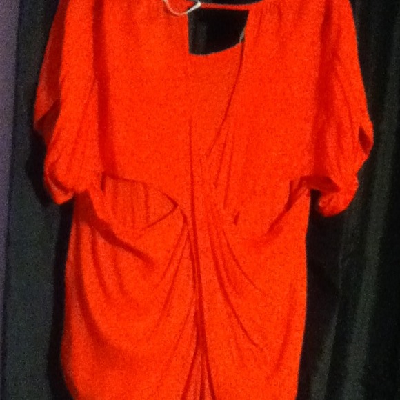 Tangerine / Coral loose blouse. Brand new. - Picture 2 of 3