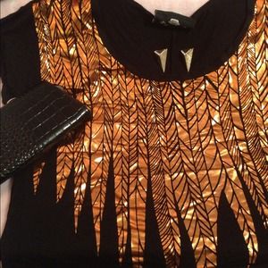 Black and Copper Top