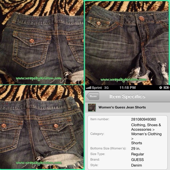 Guess Cut-Off Shorts Size 29 - Picture 4 of 4