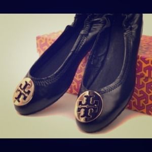 Tory burch 8.5 black reva flats