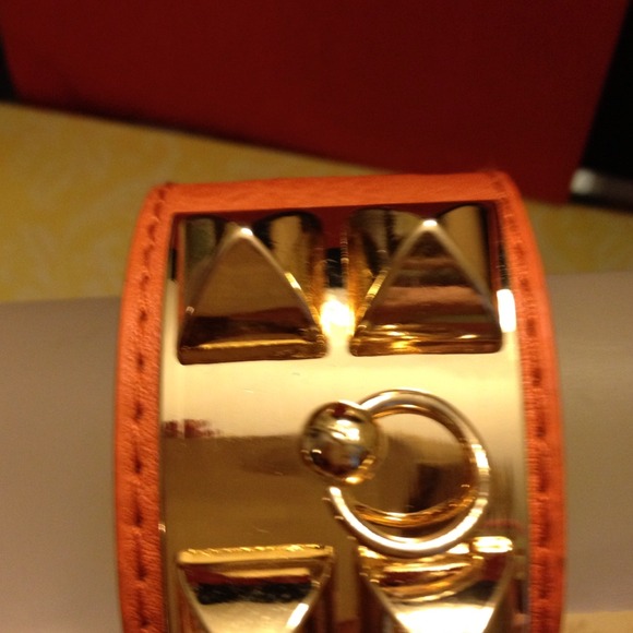 🌟🌟SOLD IN BUNDLE🌟🌟Orange Leather Cuff