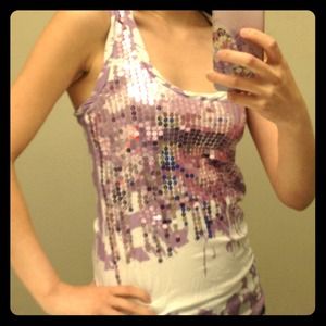 bebe Bling bling purple top