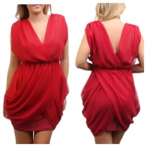 ❗Listing for @yengkeepop ❗ red chiffon dress