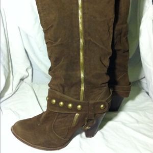 Brown knee high boots