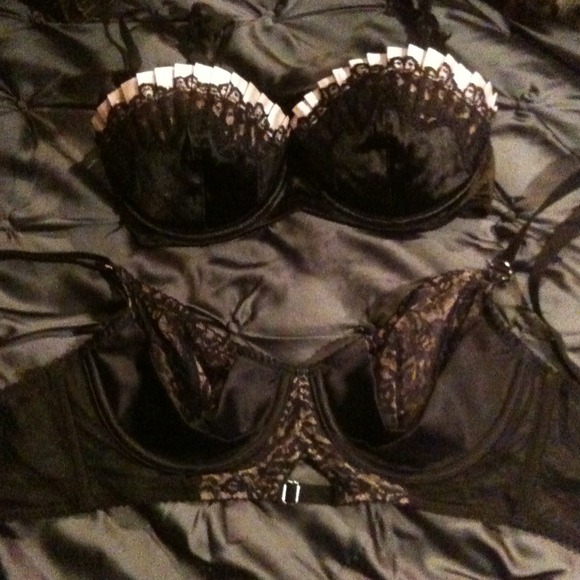 victorias secret posh 34c bra lot black lace retro