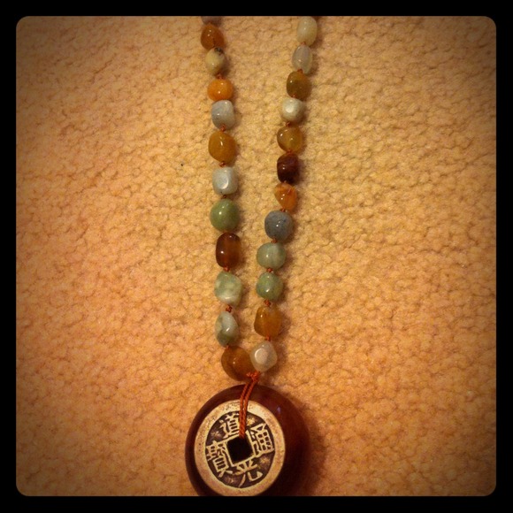 Zen Glass beaded neutral necklace