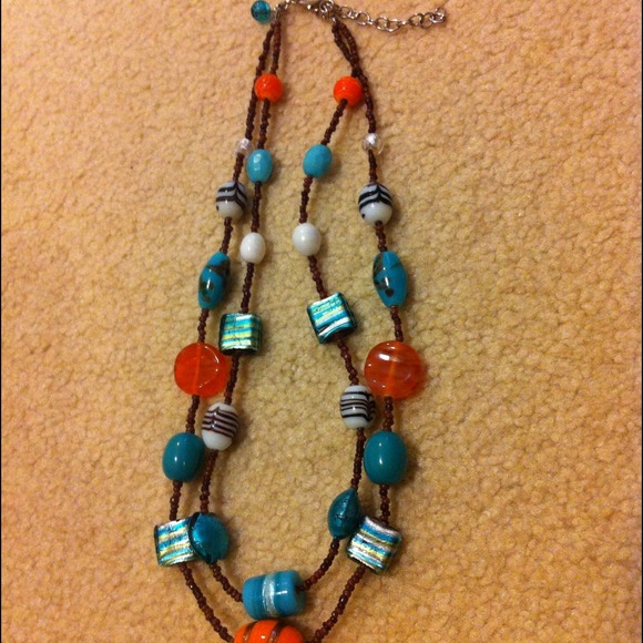 Multi color bead necklace