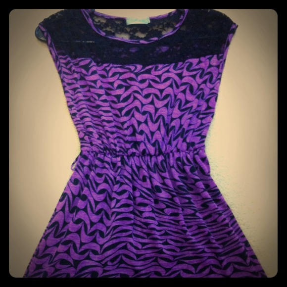 Purple n black retro short dress