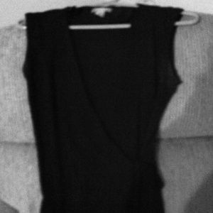 Black sleeveless Wrap Dress