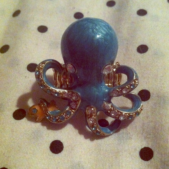 Teal Octopus Stretch Ring