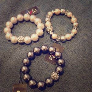 *****RESERVED*****Faux Pearl stretch bracelets