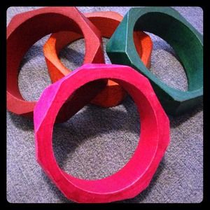 Wooden square colorful bangles***SOLD***