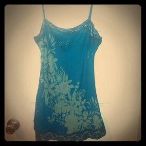 Beautiful cami in teal and taupe