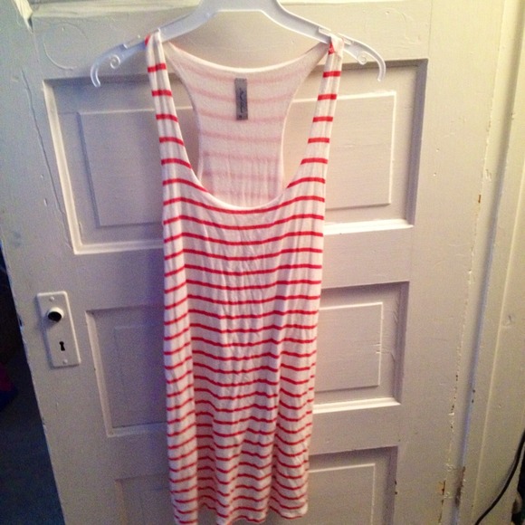 Cute pink and white striped tank dress!