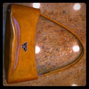 Prada inspired faux brown leather handbag