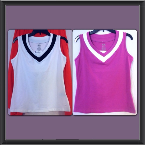 2 double v-neck tanks - #012