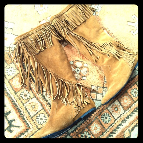 SOLD Suede Fringe Boots