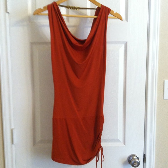 Form fitting burnt orange dress