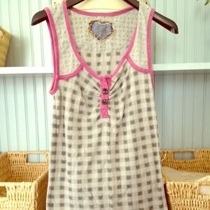 Checkered grey medium tank top
