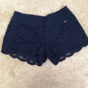 SOLD Hollister navy lace shorts