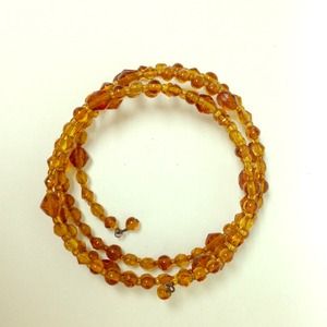 Amber Color Beaded Wrap Bracelet