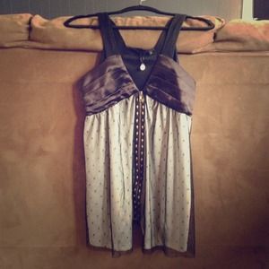 BKE dress tank Solid white tank under lace overlay