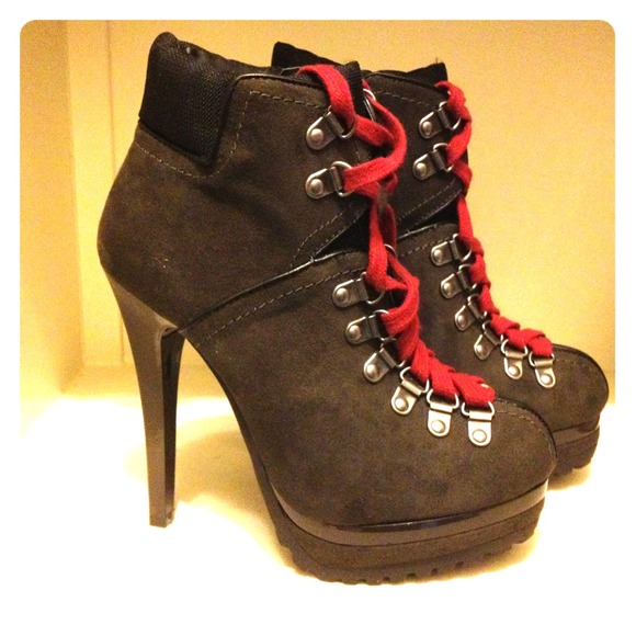 Stiletto Heel Ankle Work Boots