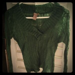 Crochet green crop top