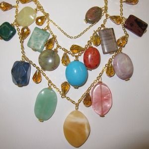 Multi-colored statement necklace