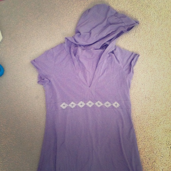 Purple hooded dress